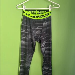 Under Armour Neon Green and Gray Leggings